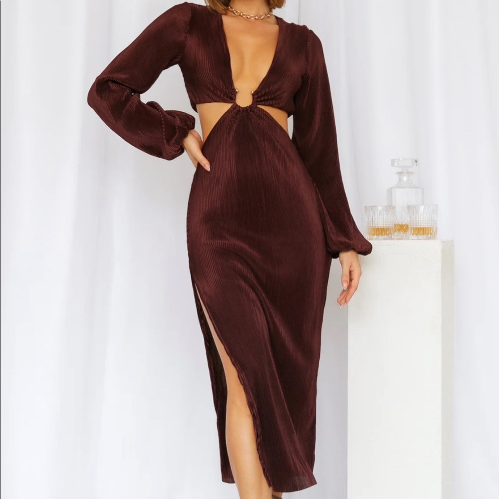 Runaway the Label Midi Brown Dress Freja size small
